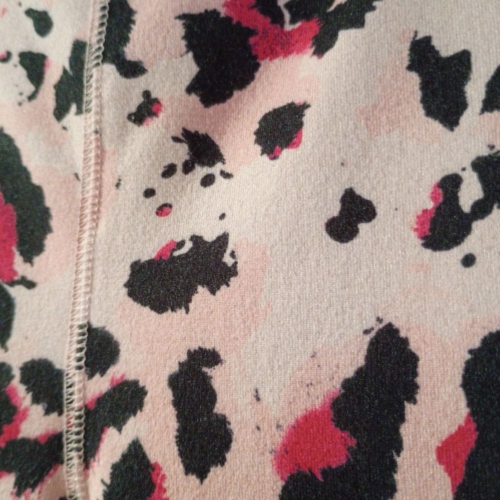 Justice Girls Active Pink & Black Leopard Print Tech Pocket Leggings XL 16P/18P - Picture 4 of 6